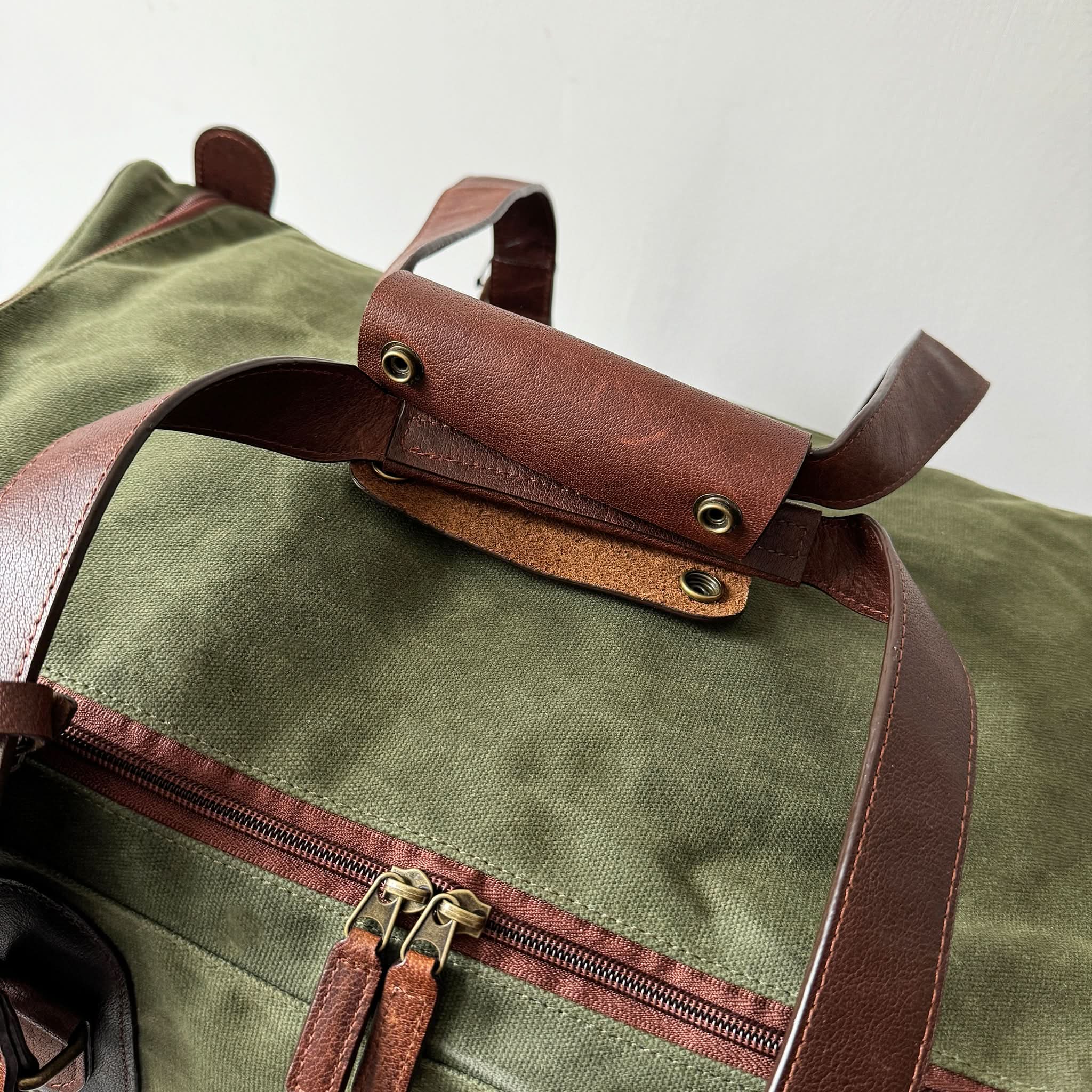 Duffel Bag, Maxwell Waxed Canvas Duffle Bag on Wheels - MiamiLeathers.com