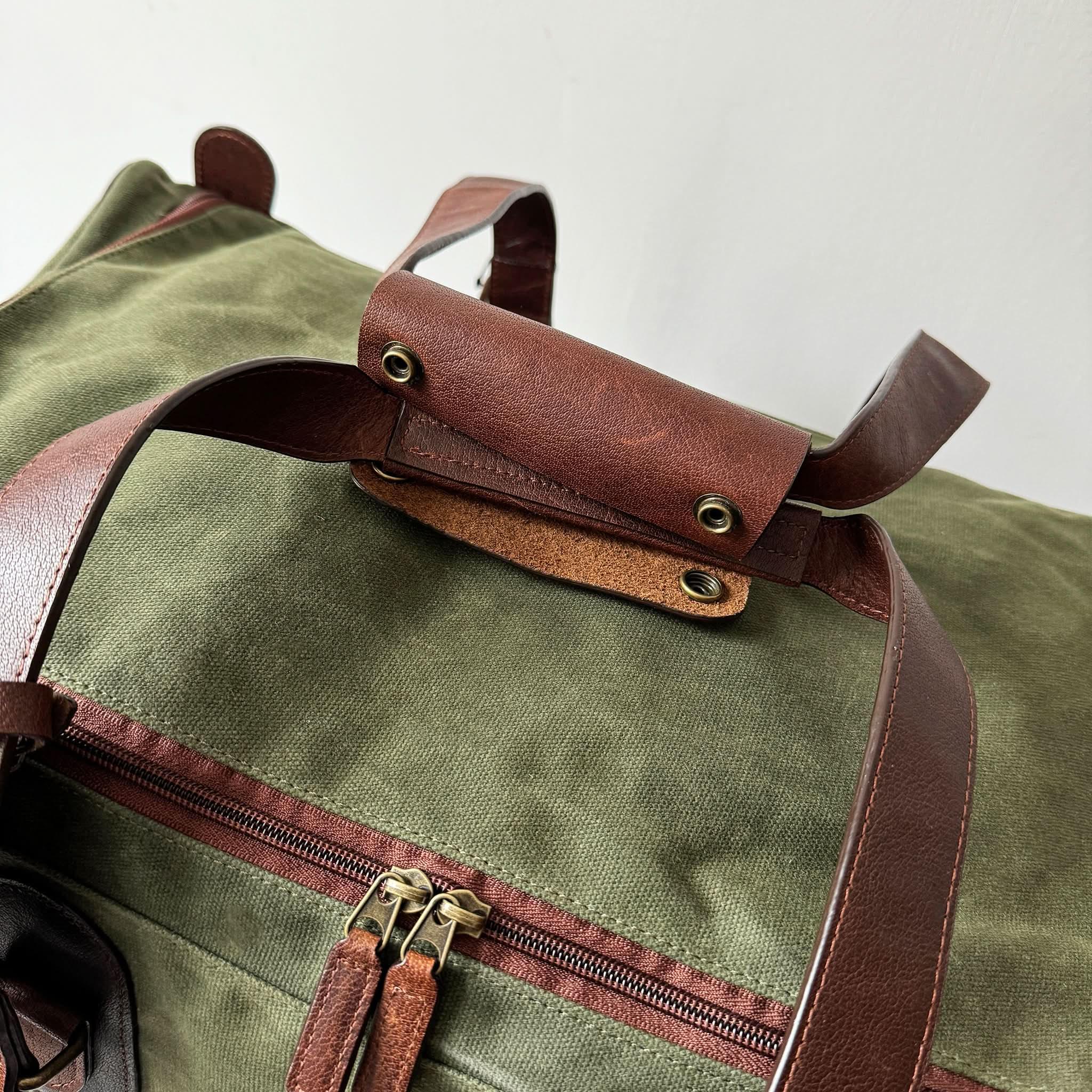 Maxwell Waxed Canvas Rolling Duffel Duffel best seller Best Value Bestseller Business Travel Canvas Leather duffel Leather bag Men's Travel mens travel bag Most Popular rolling duffel bag Top Pick Travel Essentials Waxed Canvas