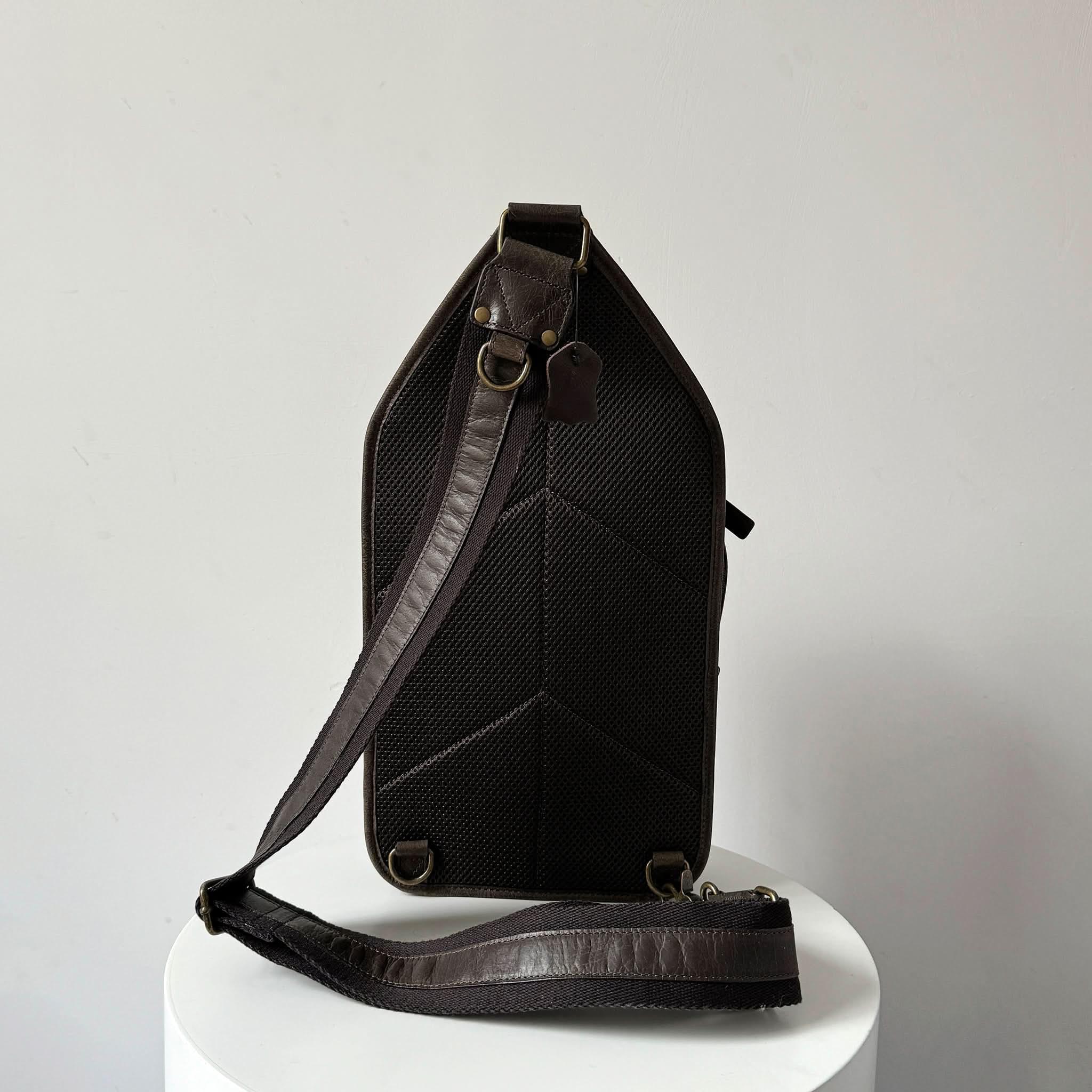 Full-Grain Crazy Horse Leather Sling Bag – Rugged Style, Two-Way Carry - MiamiLeathers.com