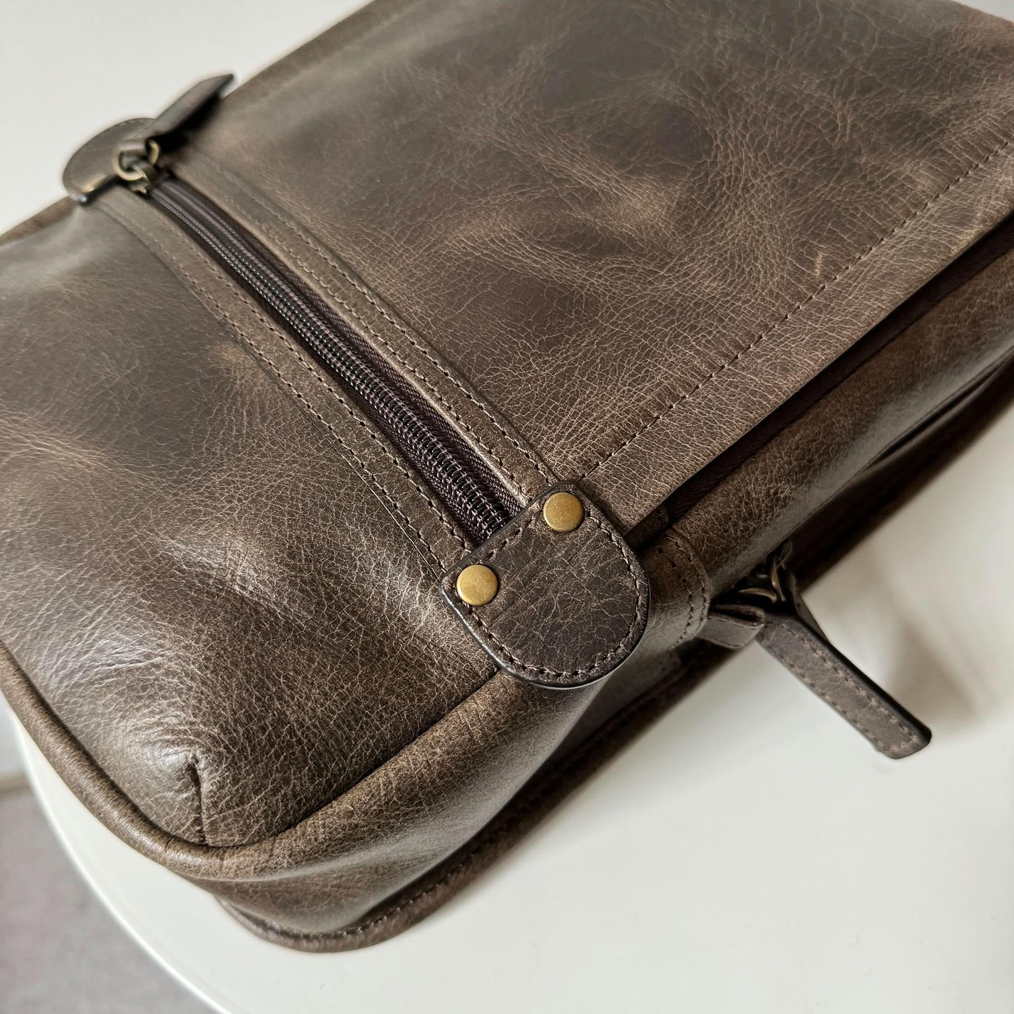 Full-Grain Crazy Horse Leather Sling Bag – Rugged Style, Two-Way Carry - MiamiLeathers.com