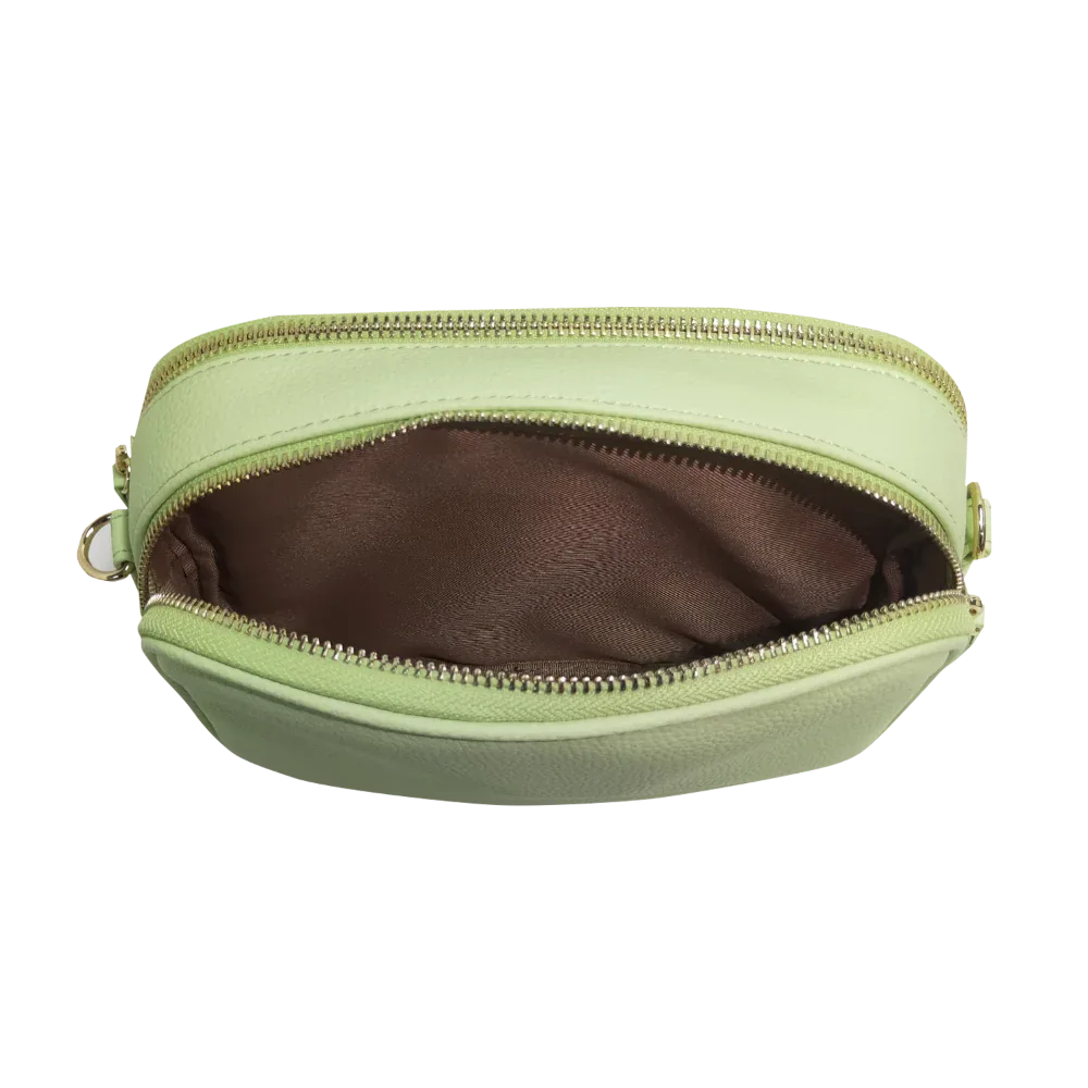 Genuine Leather Double Zipper Crossbody Luggage & Bags bag Best Saler black leather crossbody bag black leather crossbody purse cross body leather bag cross shoulder purse Crossbody crossbody bags with thick strap Leather leather crossbody bag leather crossbody purse presale small leather crossbody bag small leather crossbody purse soft leather crossbody bag special deal vt women leather