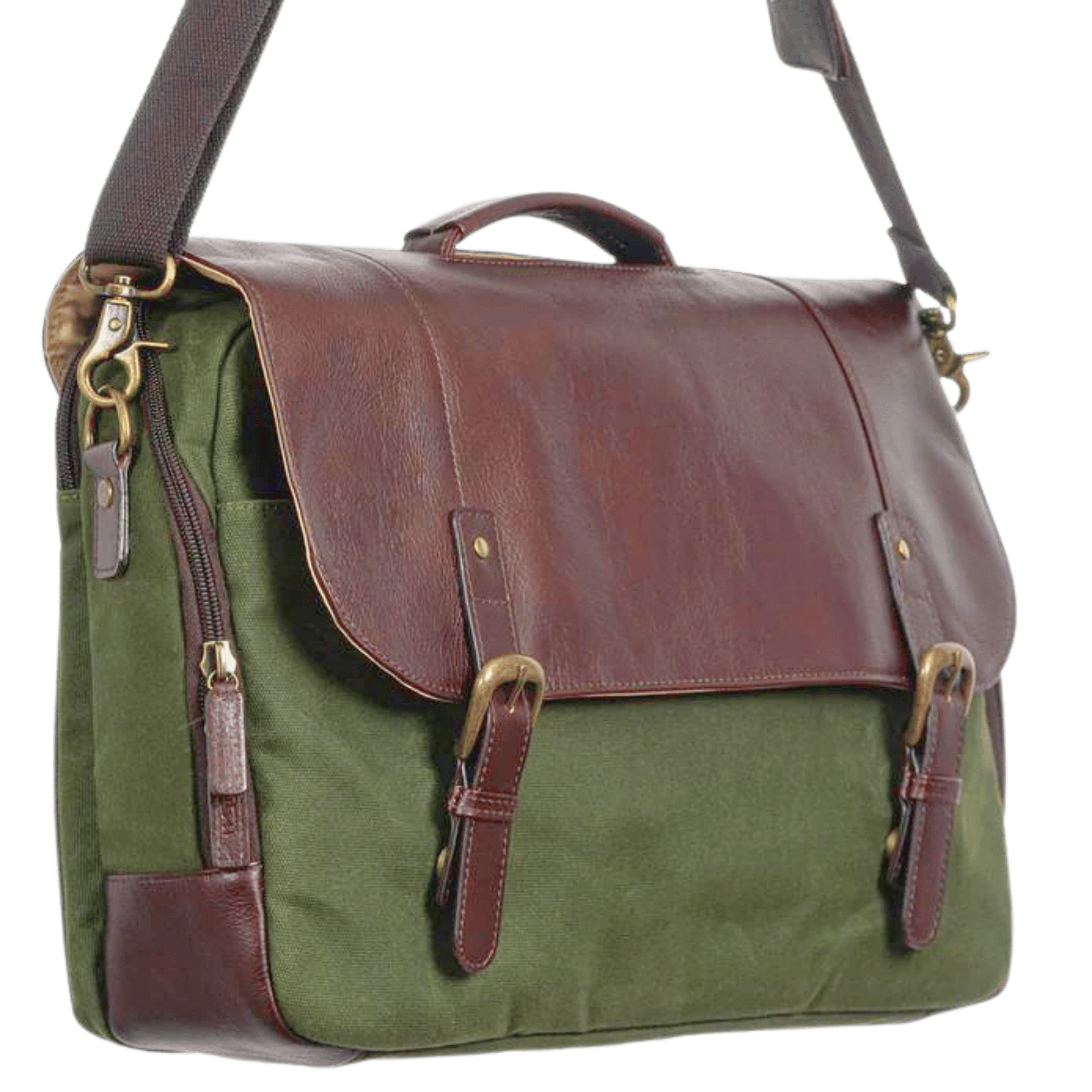 Laptop Bag, Briefcase, Canvas Bags, Maxwell Leather & Waxed Canvas Briefcase - MiamiLeathers.com