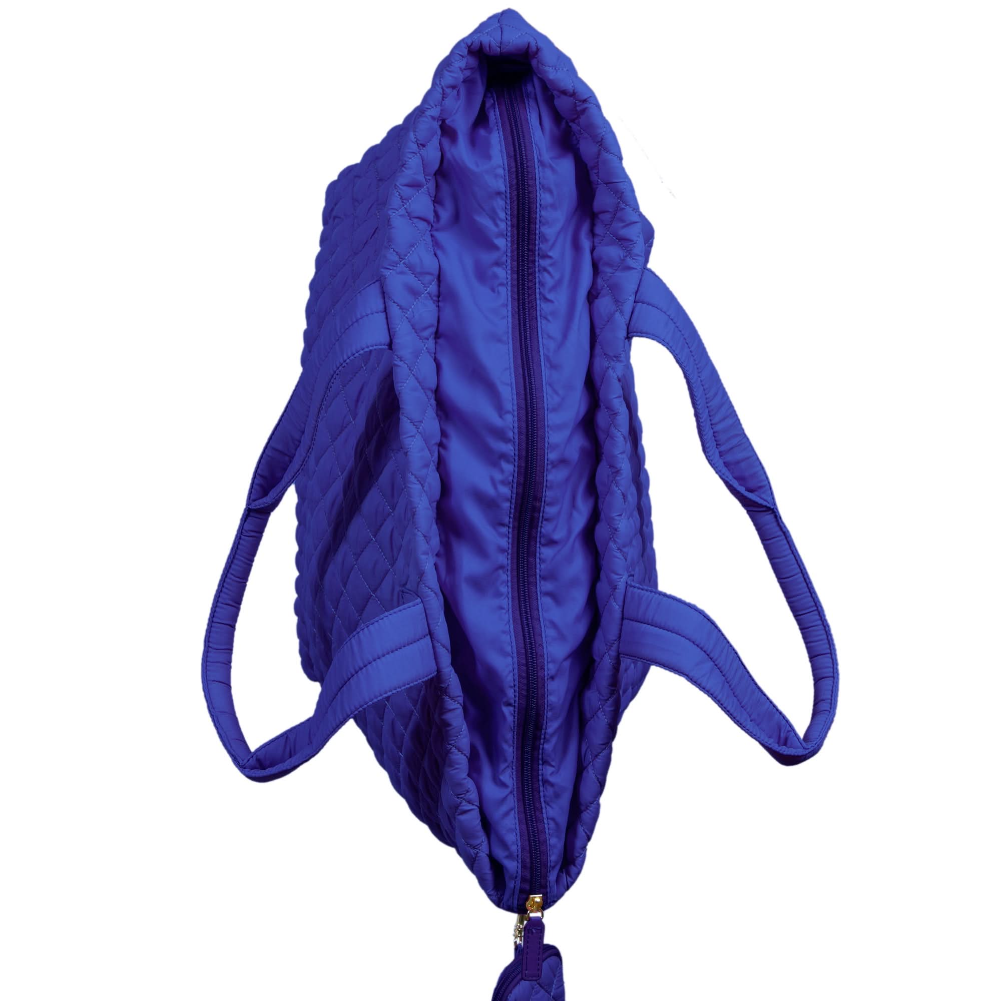 Alyssa Nylon Quilted Tote - MiamiLeathers.com lightweight quilted tote, best nylon tote bags for work, nylon quilted tote, lightweight quilted tote, quilted shoulder bag, quilted crossbody purse, quilted tote bags, quilted bag, quilted crossbody bag, crossbody bags for travel, lightweight crossbody tote