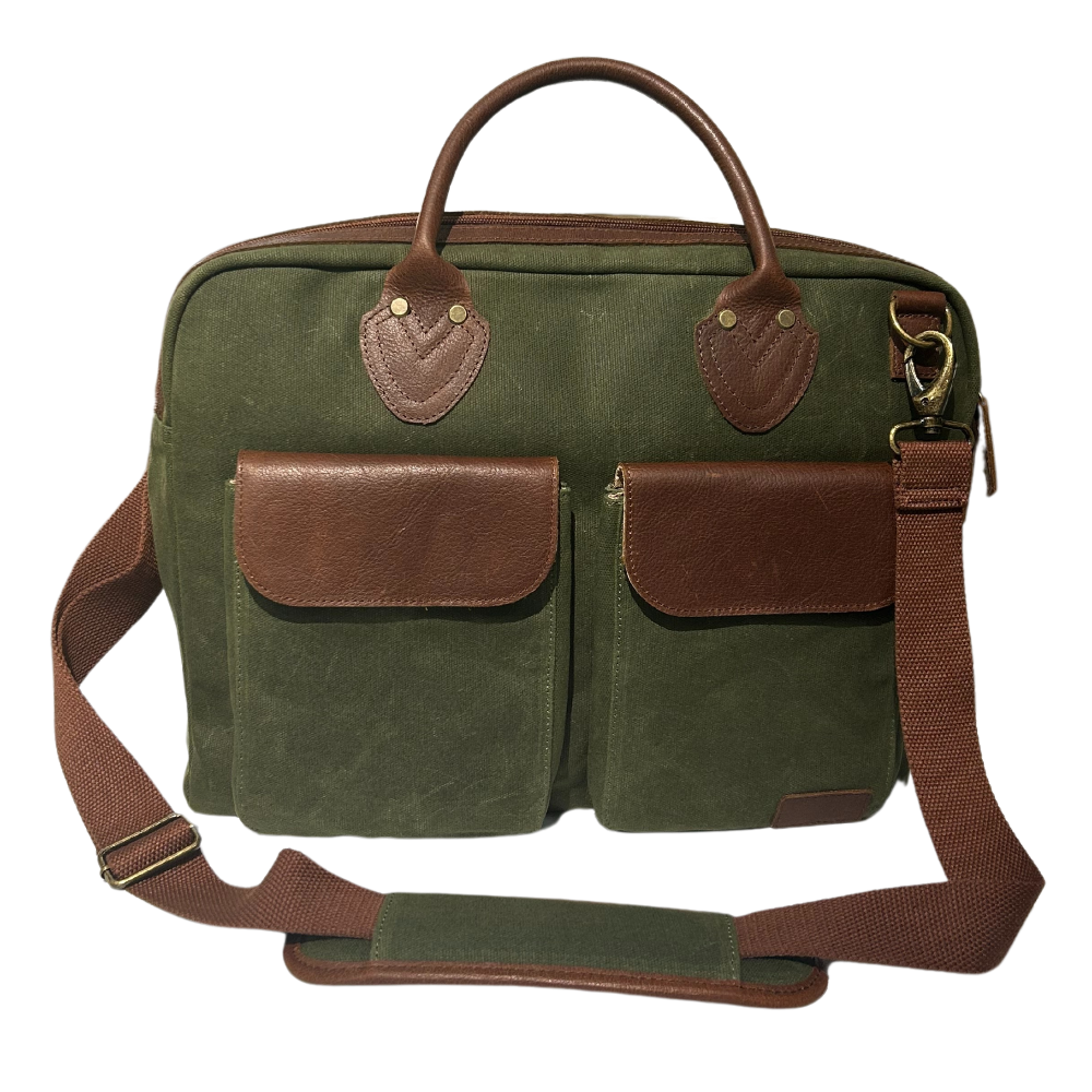 Waxed canvas & Leather Bag, briefcase, mens messenger bag, canvas bags, canvas bag, briefcase For men