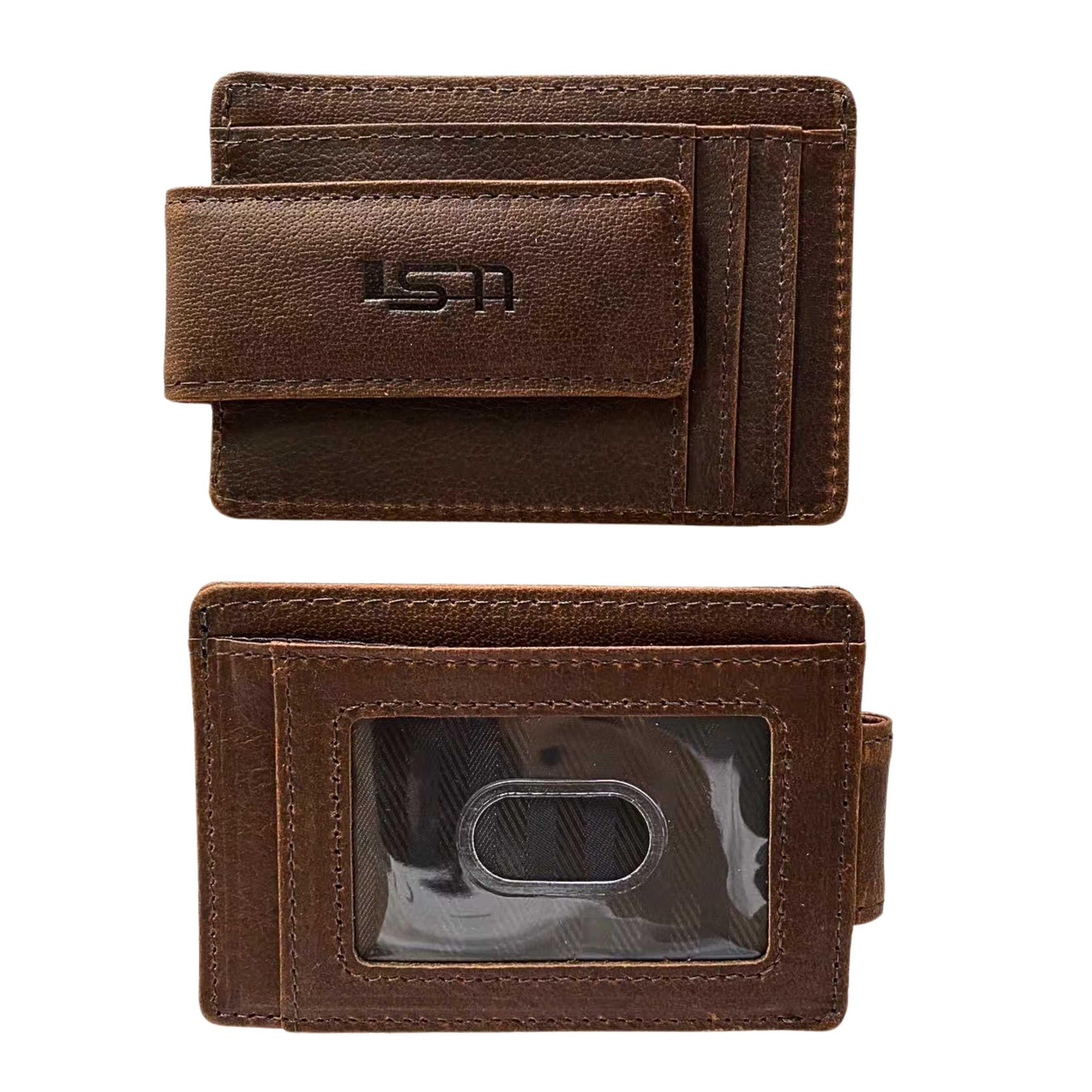 Cambridge Full-Grain Leather Magnetic Money Clip Wallet – Slim RFID Front Pocket Design - MiamiLeathers.com