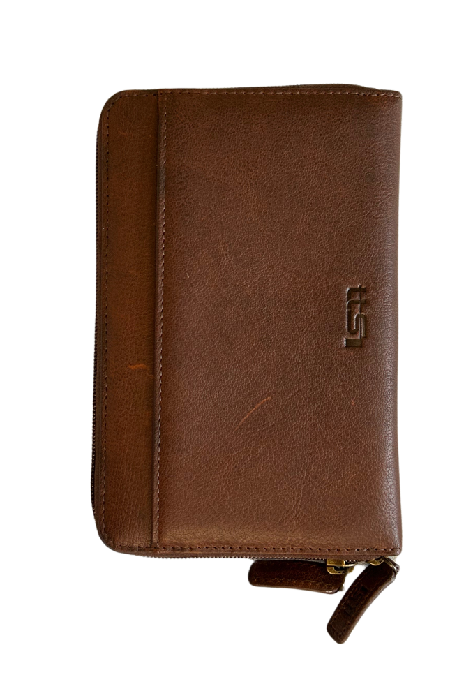 Cambridge Double Zipper Full Grain Leather Wallet, Mens Wallet, large wallet