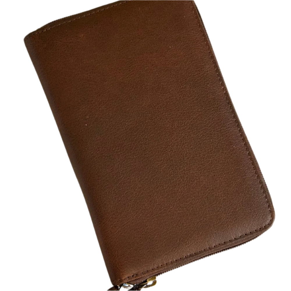 Cambridge Double Zipper Full Grain Leather Wallet, Mens Wallet, large wallet