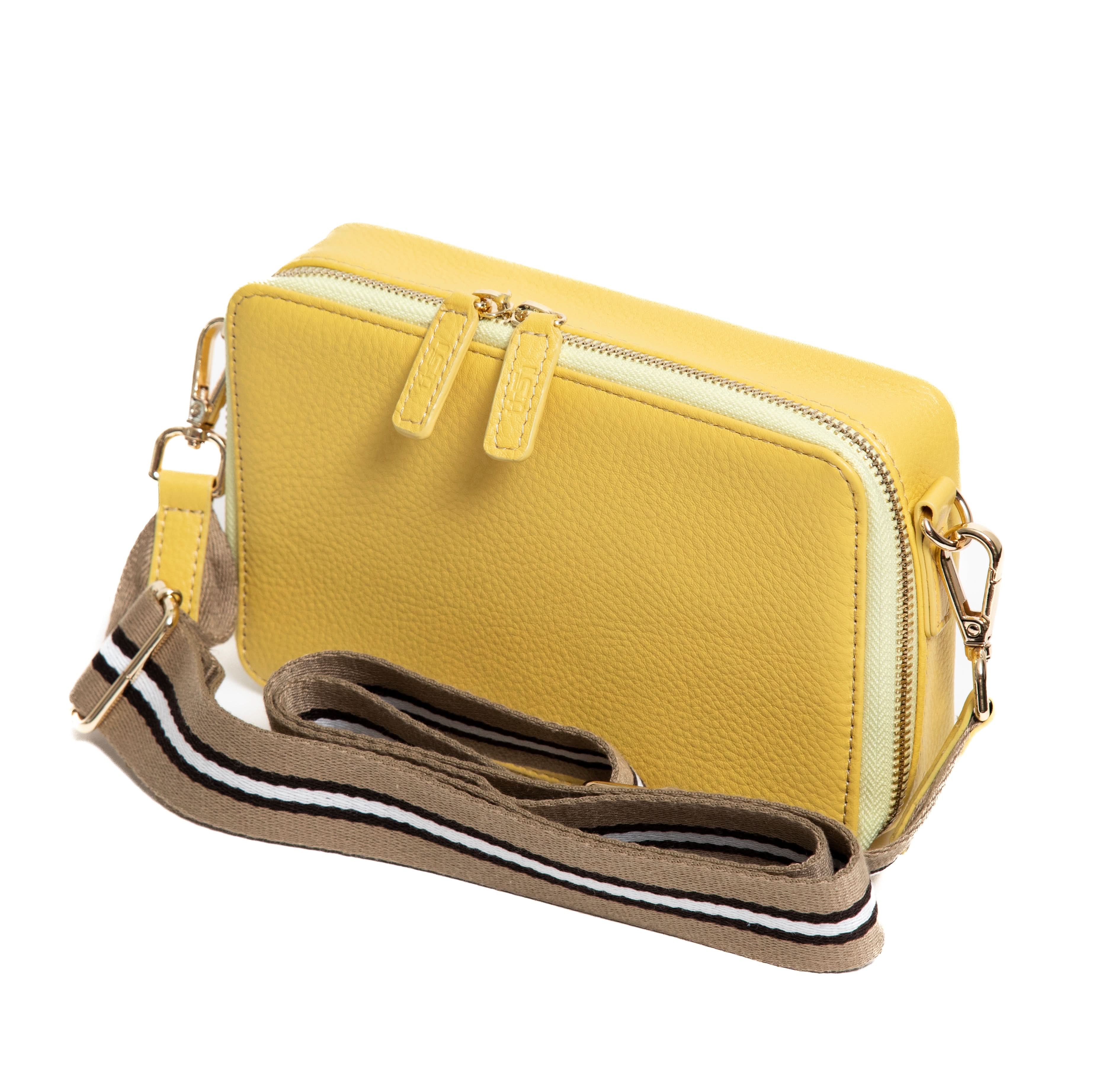 Sophia Top Grain Leather Single Zipper Crossbody - MiamiLeathers.com