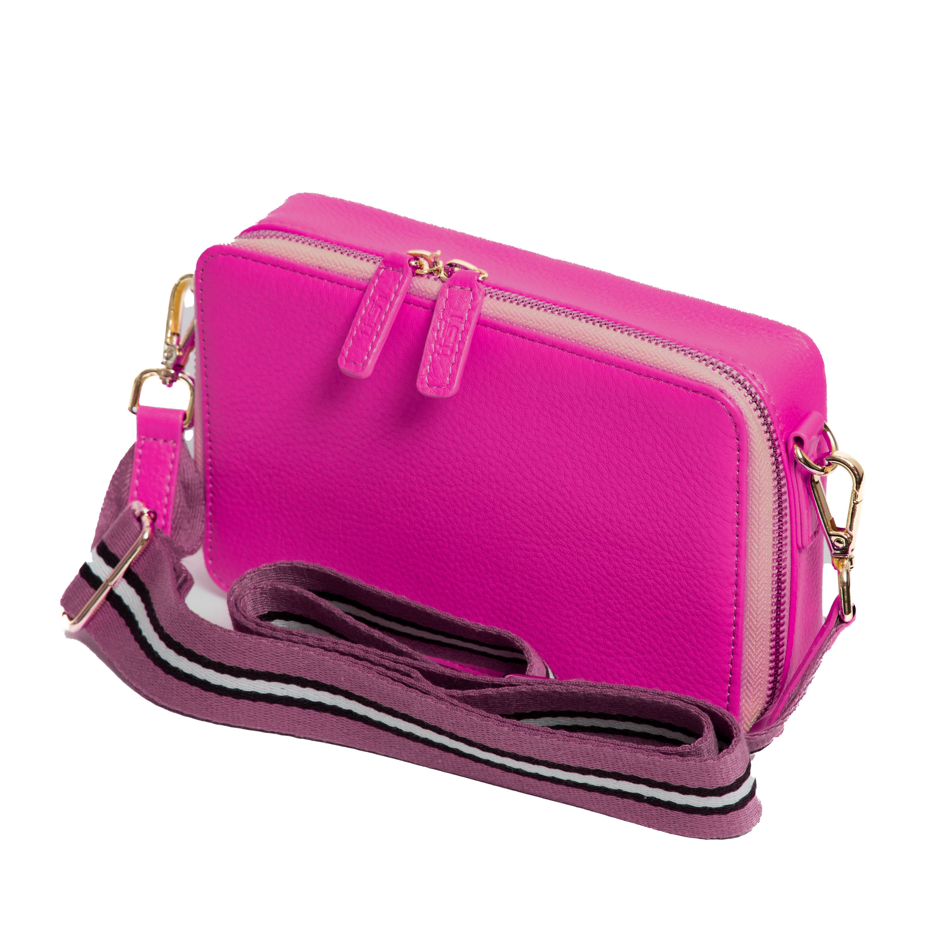 Sophia Top Grain Leather Single Zipper Crossbody - MiamiLeathers.com