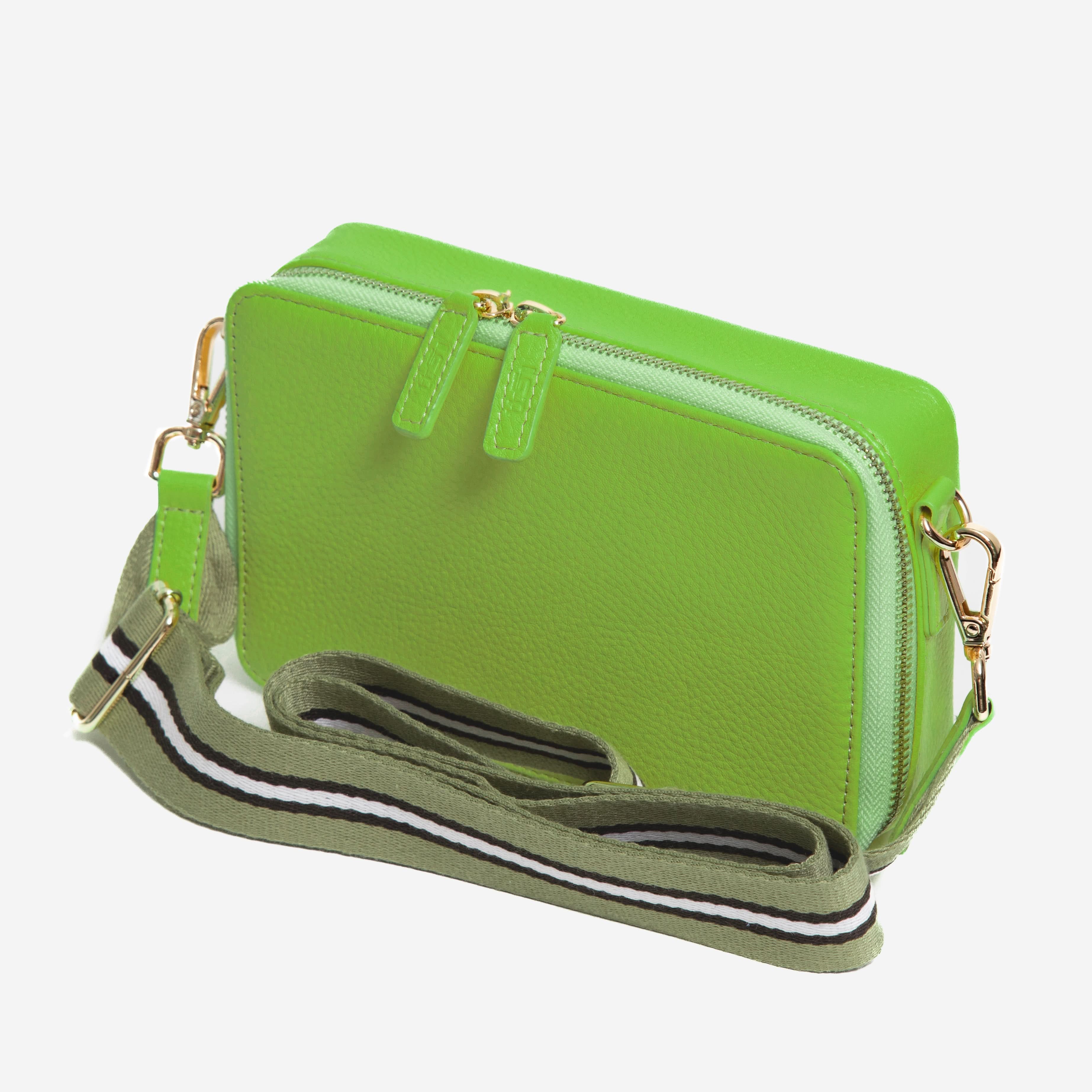 Sophia Top Grain Leather Single Zipper Crossbody - MiamiLeathers.com