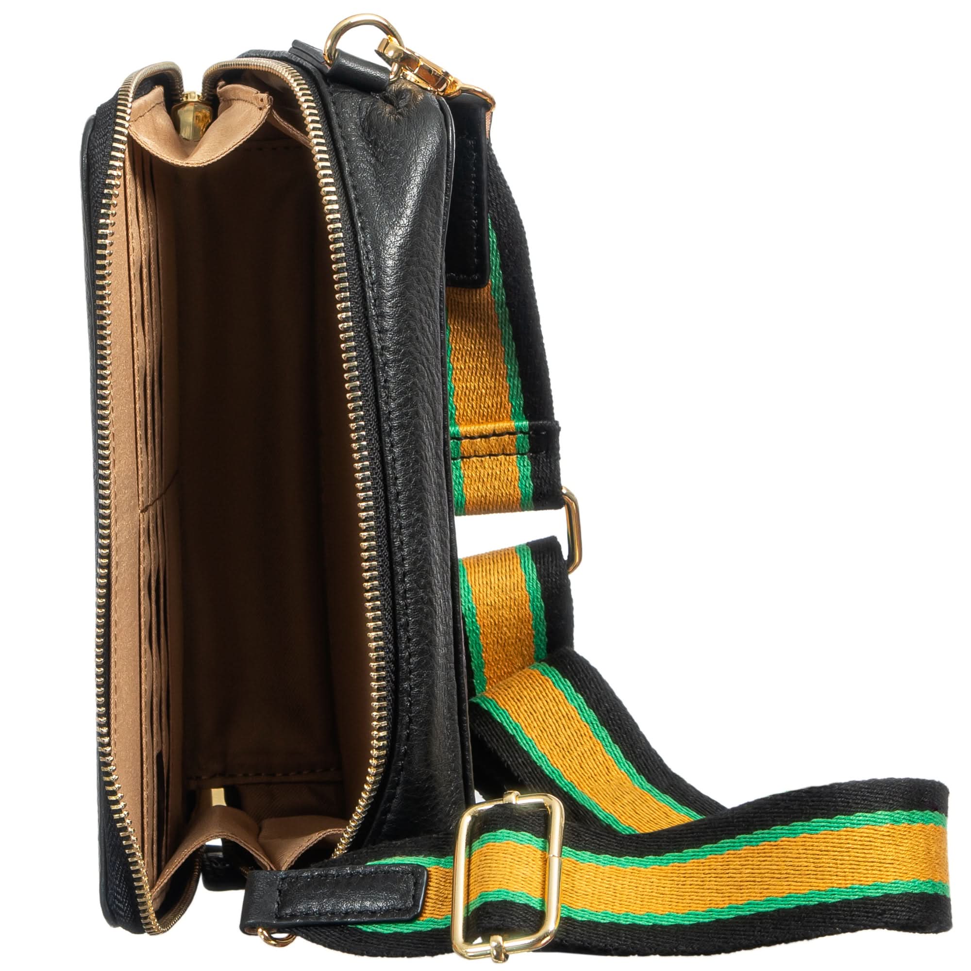 Sophia Top Grain Leather Single Zipper Crossbody - MiamiLeathers.com