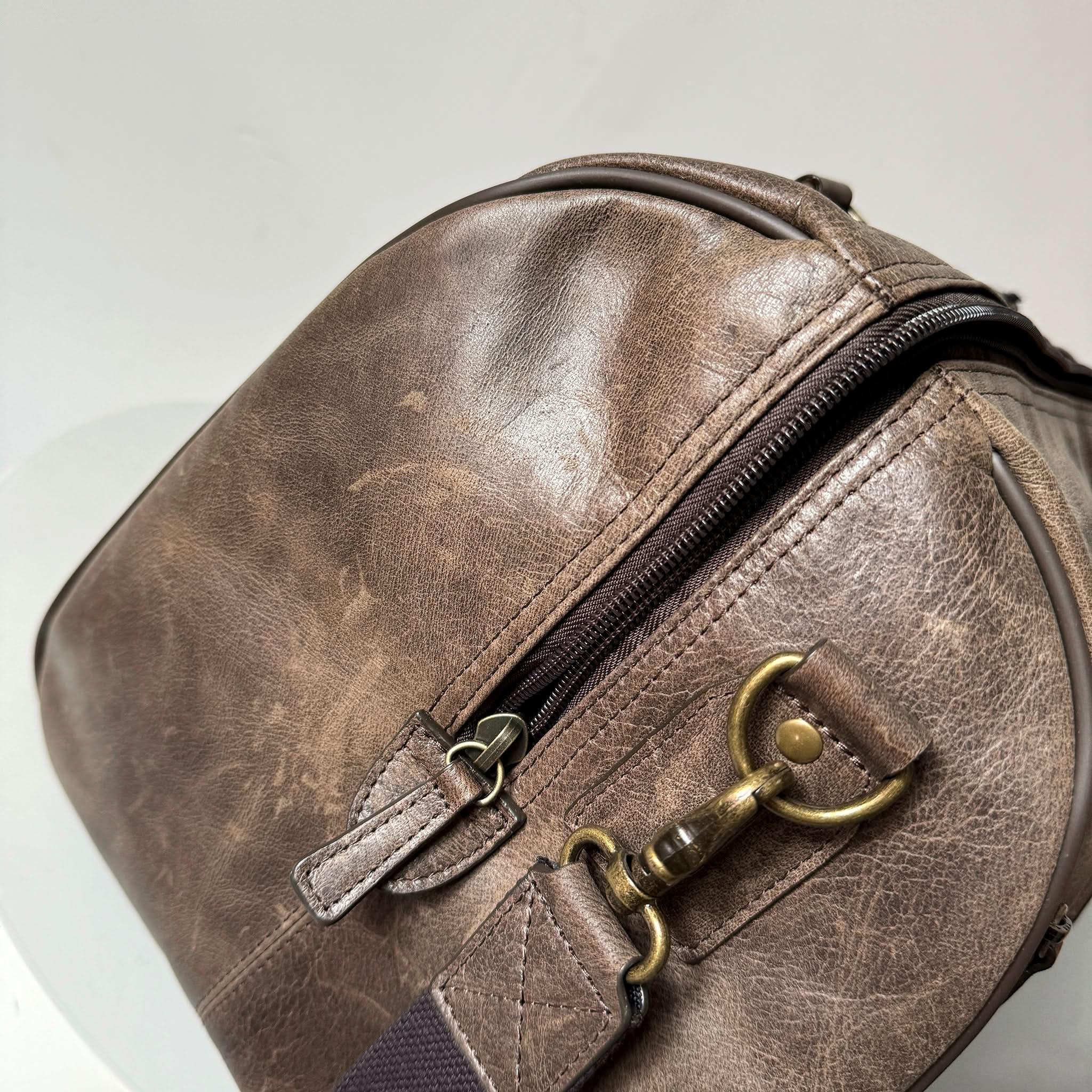 Crazy Horse Leather Weekender Travel Bag - MiamiLeathers.com