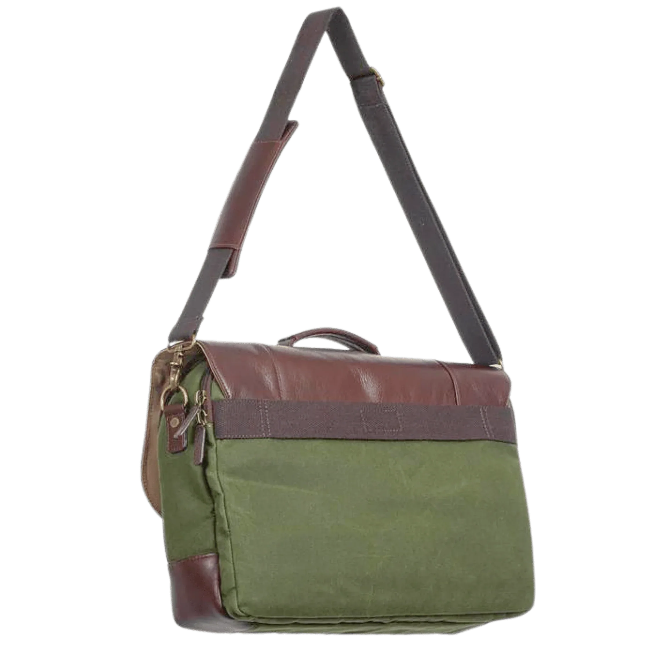 Maxwell Waxed Canvas Messenger Bag - 16'' Laptop - Structured Work & Travel Briefcase Canvas Leather Crossbody Leather bag Messenger Bag Top Pick