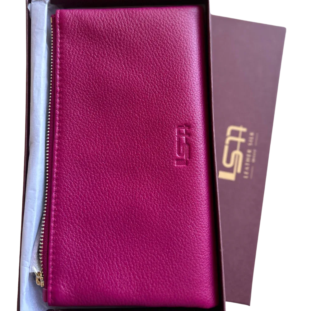 Women's Wallets, Sophia Soft Double Zipper Leather Wallet Luggage & Bags bag Best Full Grain Leather Wallets Full Grain Leather Wallet Leather Leather accessories Leather Wallet Leather Wallet for Women Leather Wallets Sophia Leather special deal vt Womens Leather Wallets