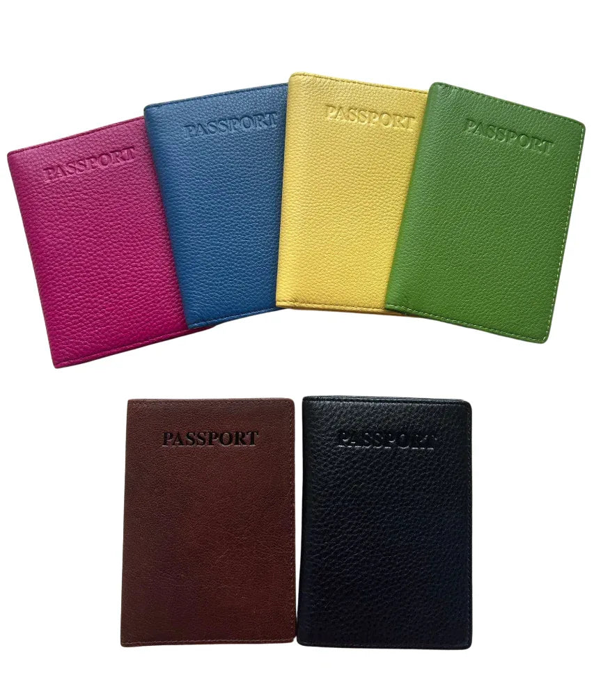 Sophia and Cambridge leather passport cover color options