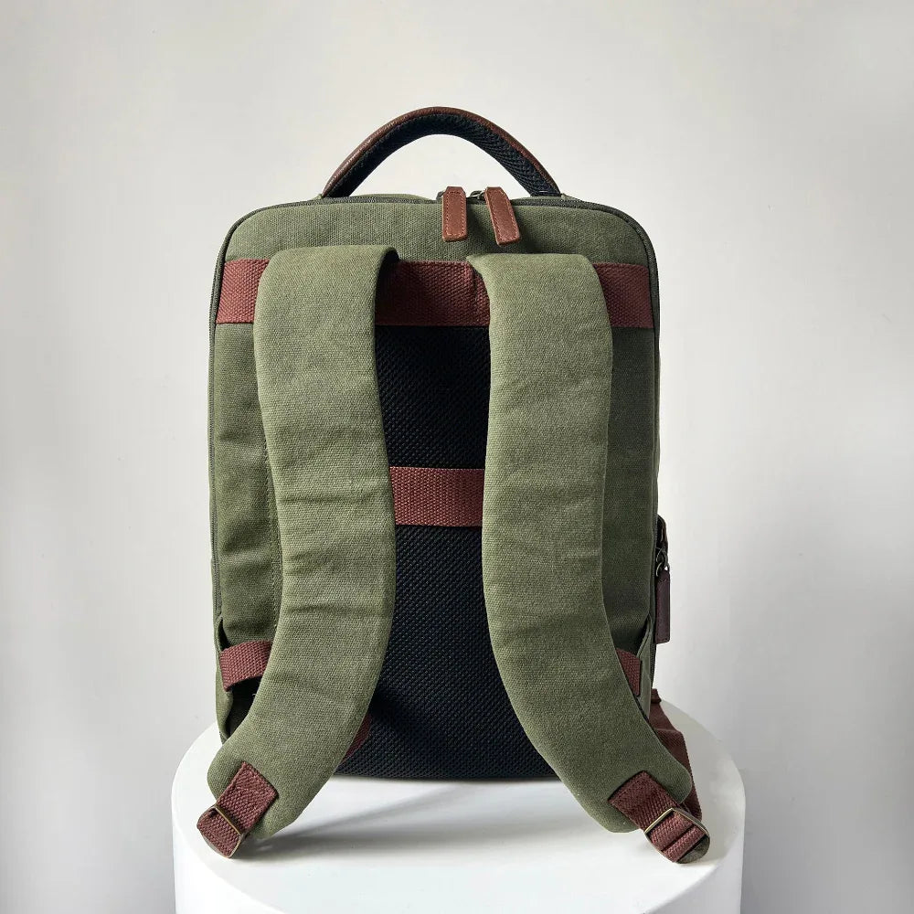 Waxed Canvas & Leather Backpack – 16” Laptop Work & Travel Bag Backpack backpack leather Backpacks bag brown leather backpack Canvas bag Canvas Leather Cute Backpacks Full Grain Leather Bags Genuine Leather Leather Leather Backpack leather backpack for men leather backpack men Leather Backpack Purse maxwell Men's Items Mens Leather Backpack Pull-up Buffalo Leather Waxed Canvas
