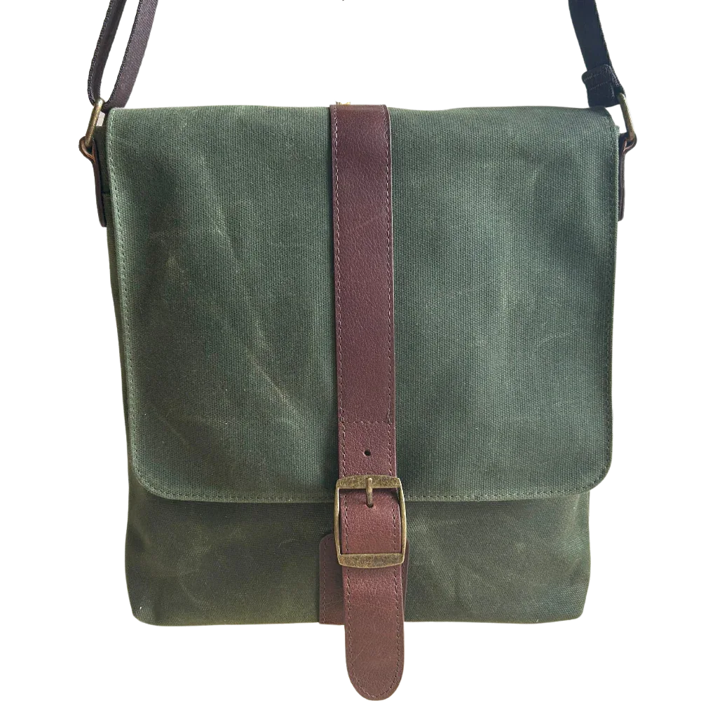 Messenger Bags, Maxwell Leather/Waxed Canvas Messenger Bags - MiamiLeathers.com