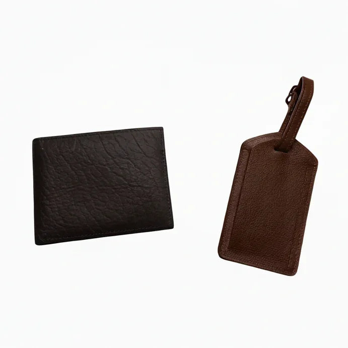 Cambridge Men's Everyday Carry - Leather Bifold Wallet & Luggage Tag Apparel & Accessories Bundle Bundle Deal Cambridge Collection Daily Carry Everyday Essentials Full Grain Leather Gift for Him Gift Set Leather Wallet Matching Set Men's Accessories Men's Wallet Set