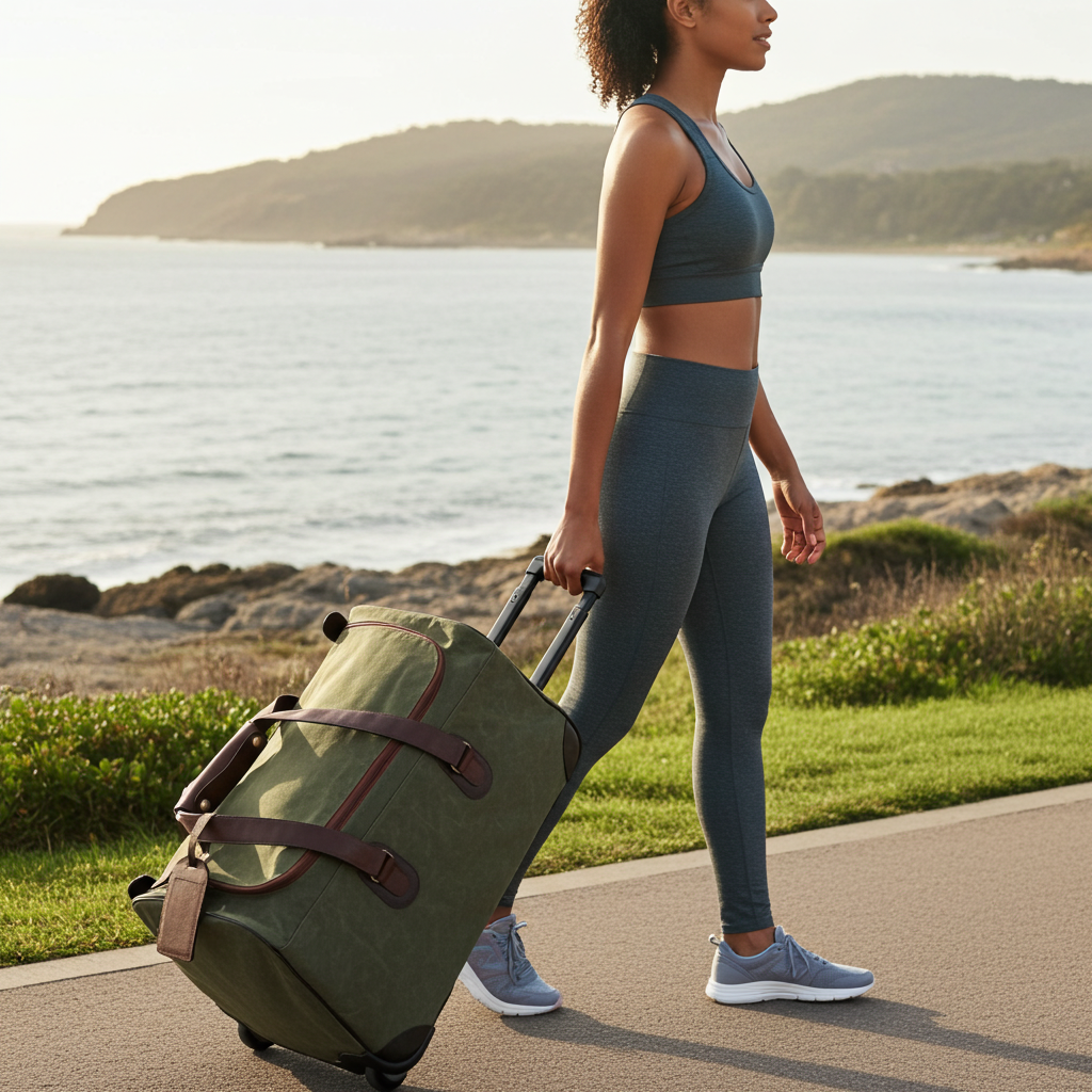 Rolling Duffel Bag, Maxwell Waxed Canvas Duffle Bag With Free Leather Tag