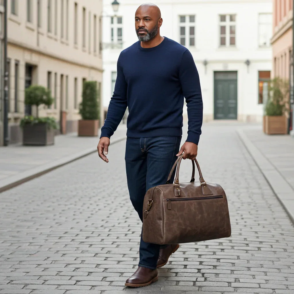 Crazy Horse Leather Weekender Travel Bag - MiamiLeathers.com