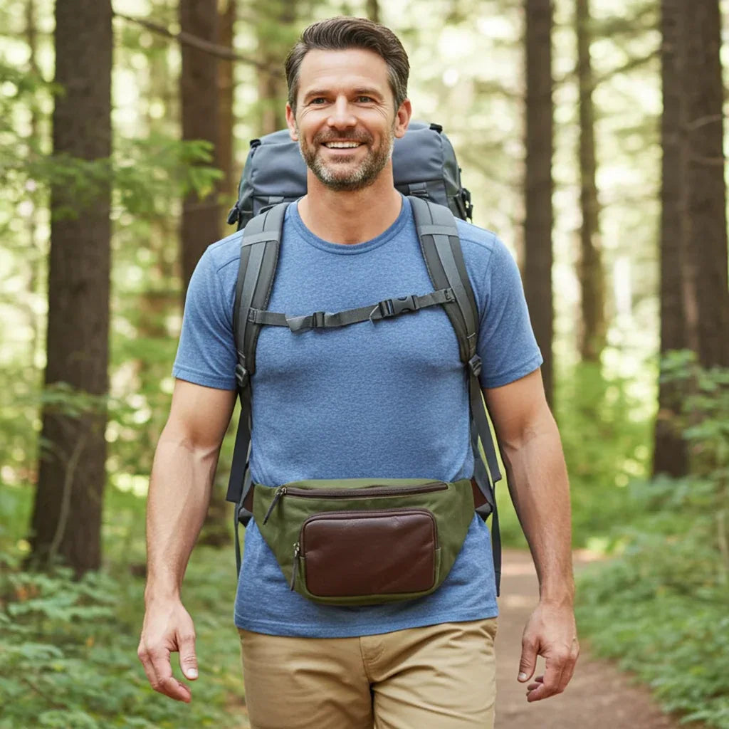 Belt Bag, Maxwell Waxed Canvas Waist Pack Luggage & Bags Canvas Leather Leather Man Accessories Men's Items vt Waist Bag