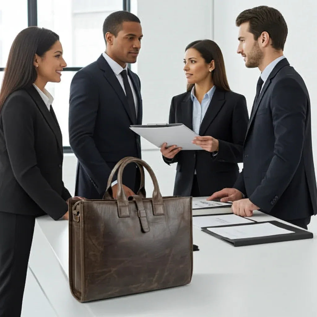 Full-Grain Crazy Horse Leather Briefcase - MiamiLeathers.com