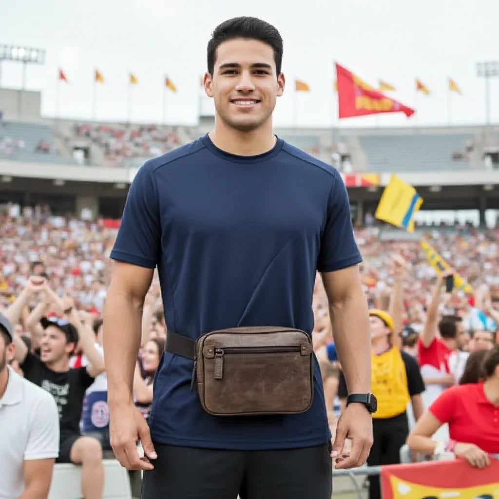 Full-Grain Crazy Horse Leather Waist Bag - MiamiLeathers.com