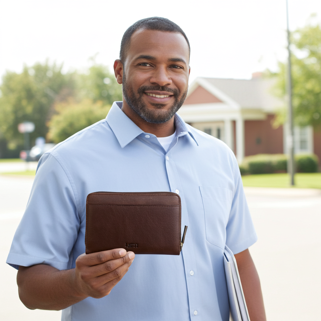 Cambridge Leather Double Zipper Wallet, Mens Wallet