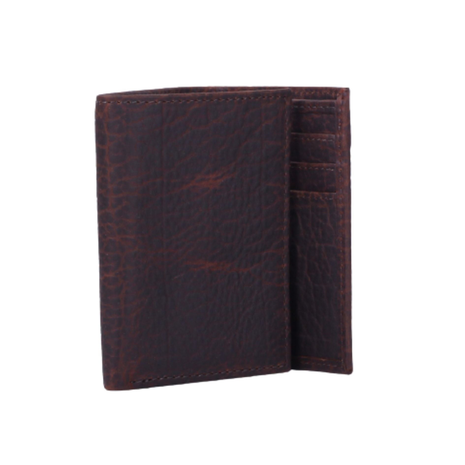 full-grain leather trifold with card wallet