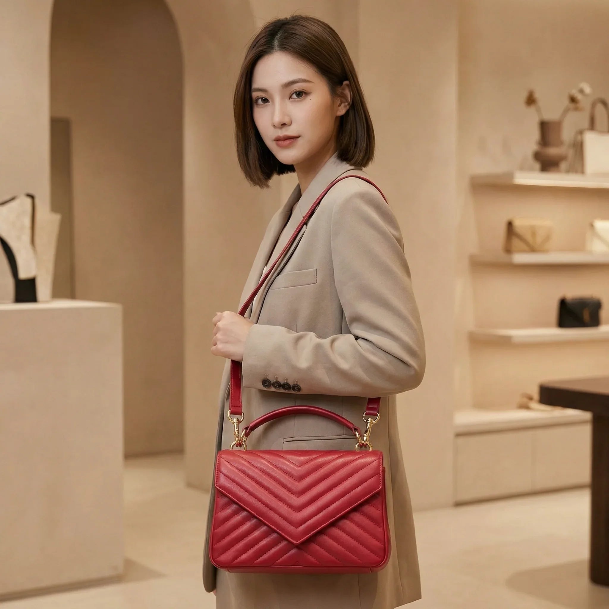 Soft Lambskin Flap Crossbody Bag – Quilted Leather Shoulder Purse - MiamiLeathers.com