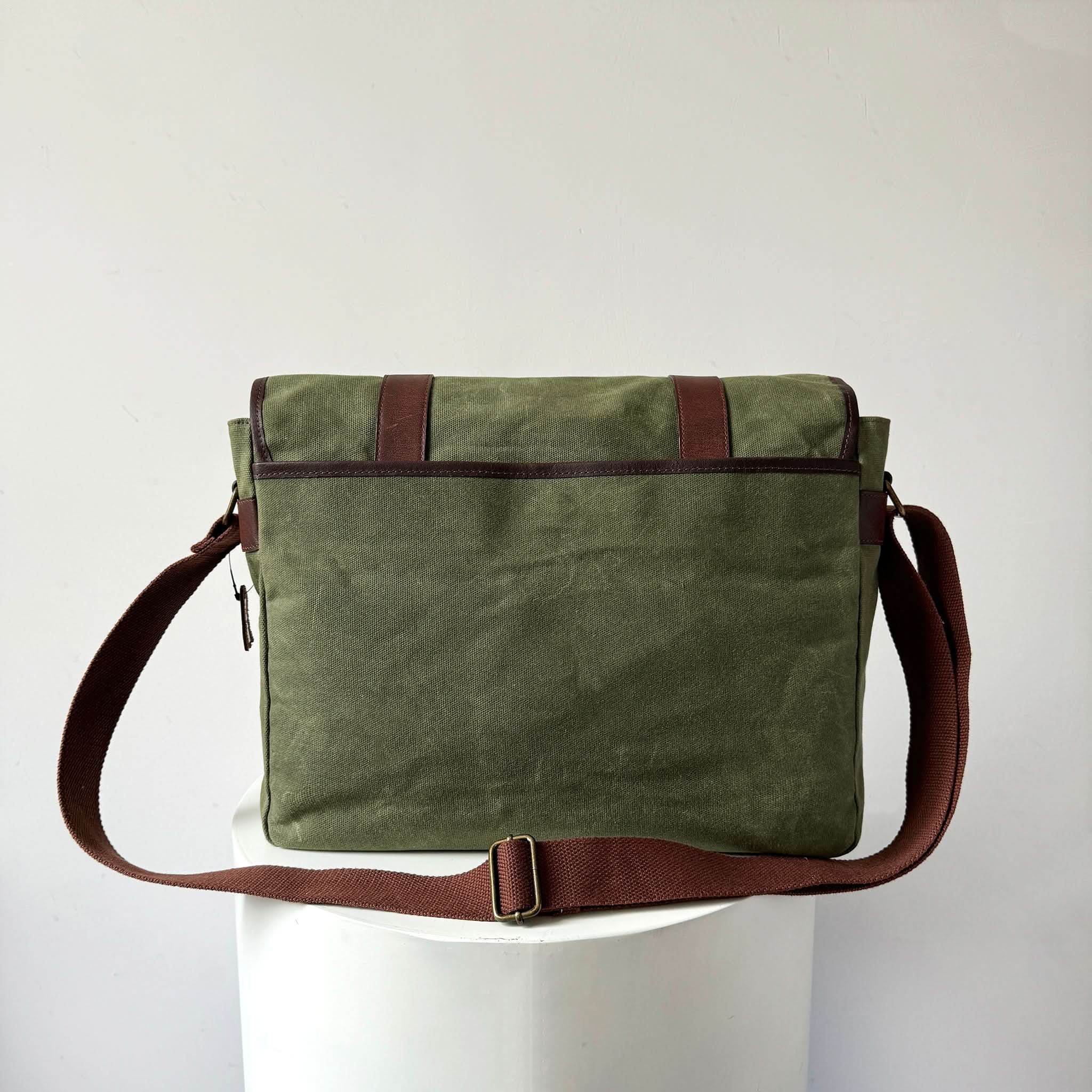 Waxed Canvas & Leather Messenger Bag, Shoulder Bag, Laptop Bag