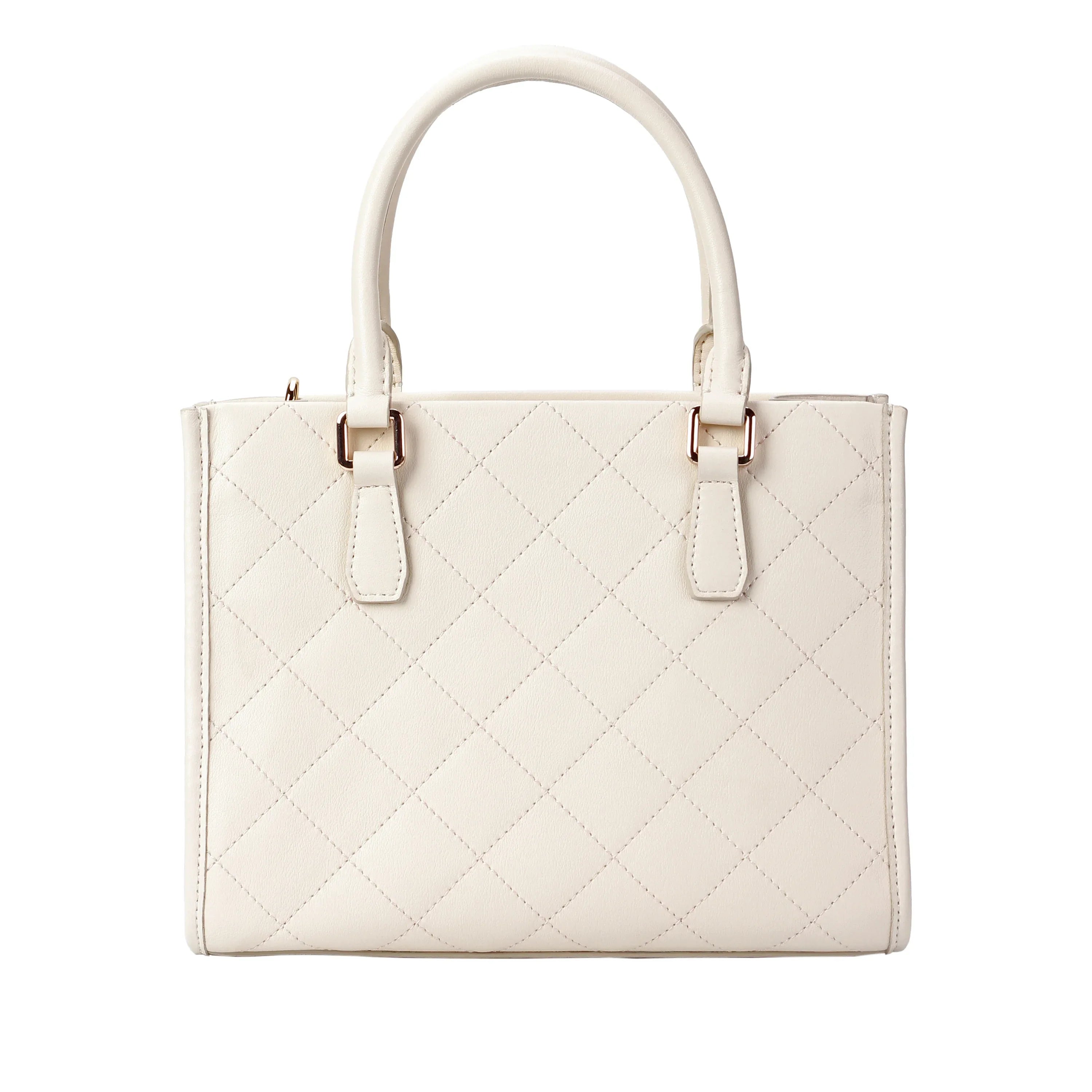 White Quilted Leather Crossbody Bag with Dual Handles Luggage & Bags bag Crossbody large leather crossbody Leather leather crossbody handbag Miami Leathers New Arrivals quilted tote bag white quilted leather tote white structured purse white top handle purse women’s white handbag