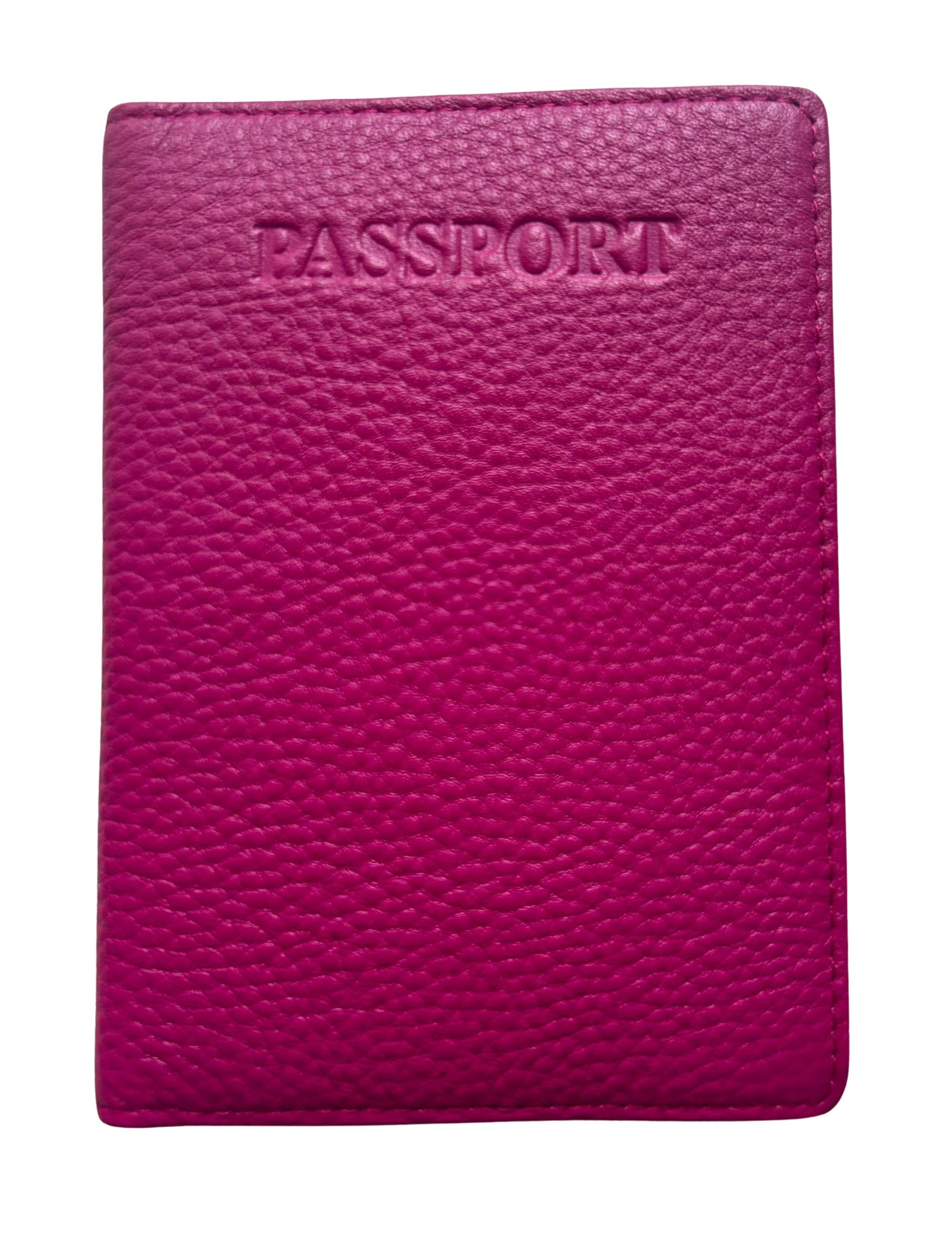 Berry color Sophia passport cover with ID window