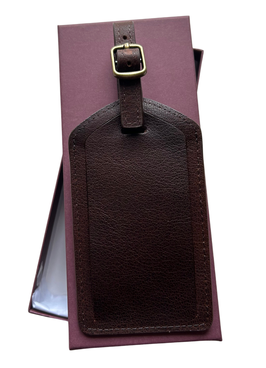 Cambridge Top Grain Leather Luggage Tag