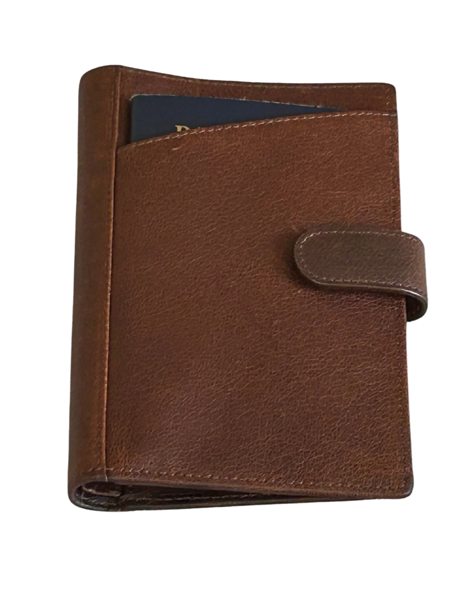 Cambridge full-grain leather passport wallet in dark brown