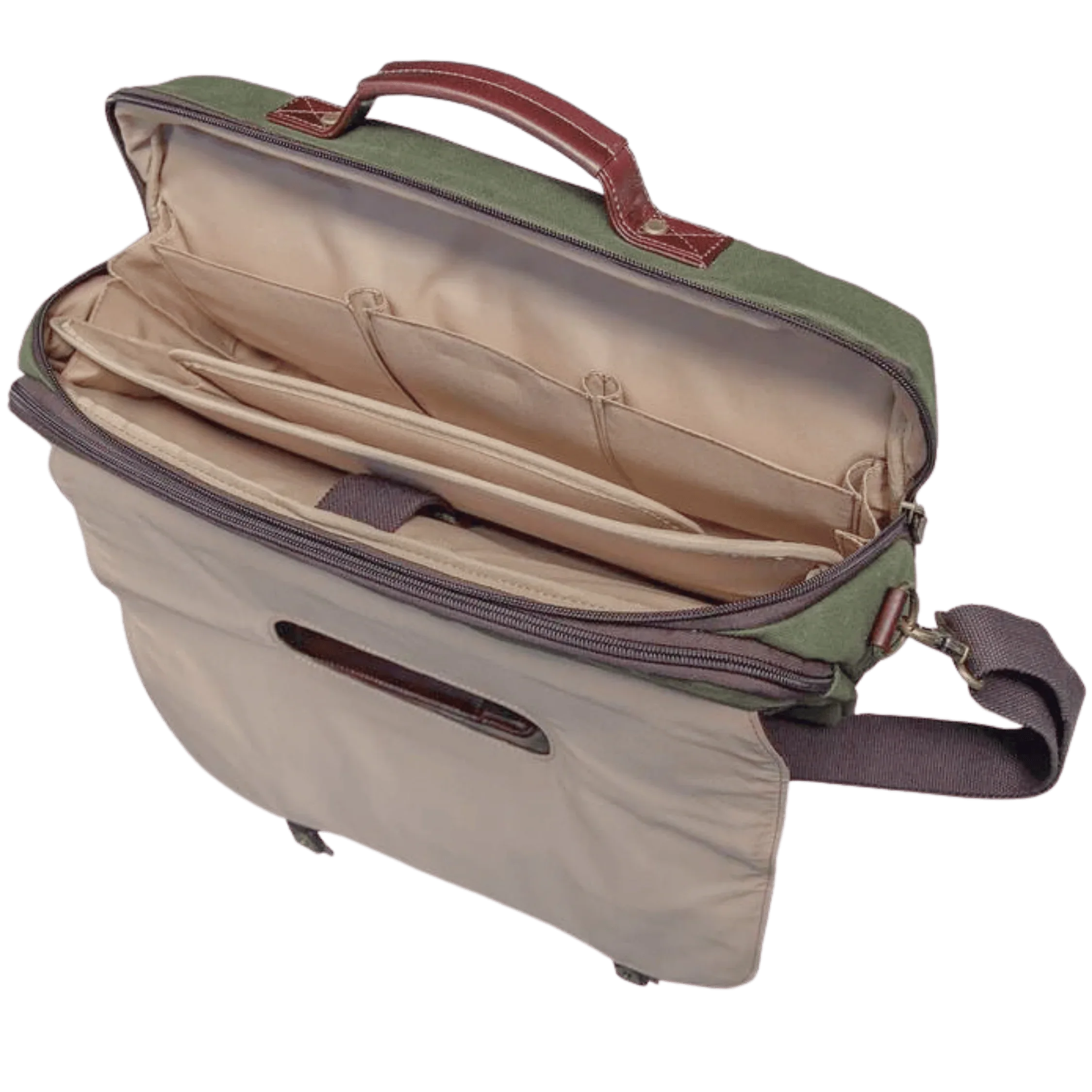 Maxwell Waxed Canvas Messenger Bag - 16'' Laptop - Structured Work & Travel Briefcase Canvas Leather Crossbody Leather bag Messenger Bag Top Pick