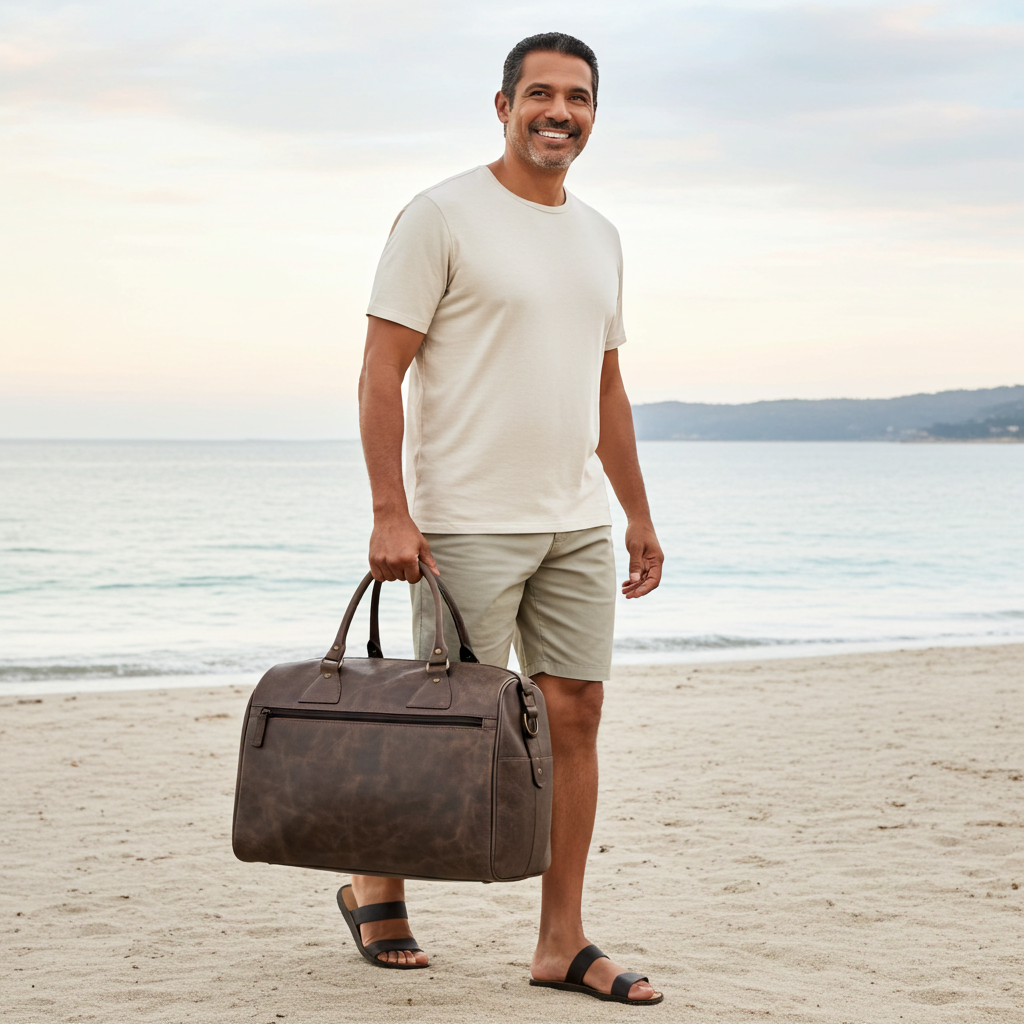 Crazy Horse Leather Weekender Travel Bag