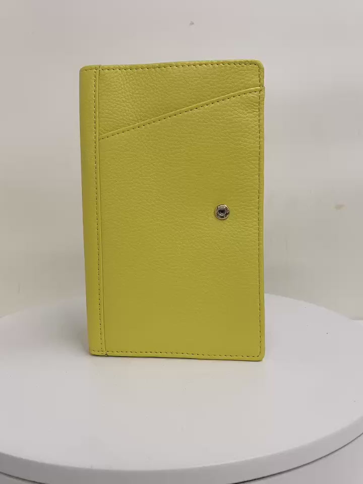 Video showing butter Sophia leather travel wallet