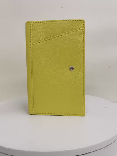 Video showing butter Sophia leather travel wallet