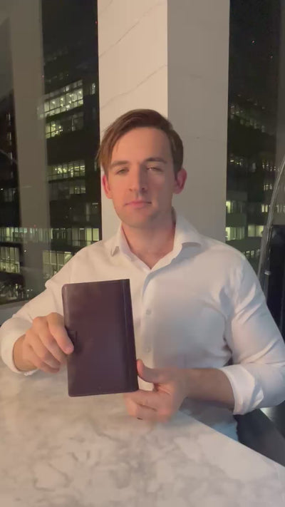 Video of Cambridge Full-Grain Leather Passport Wallet – RFID Travel Organizer